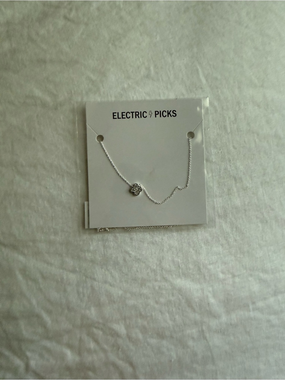 Electric Picks Silver Clover Necklace - Silver